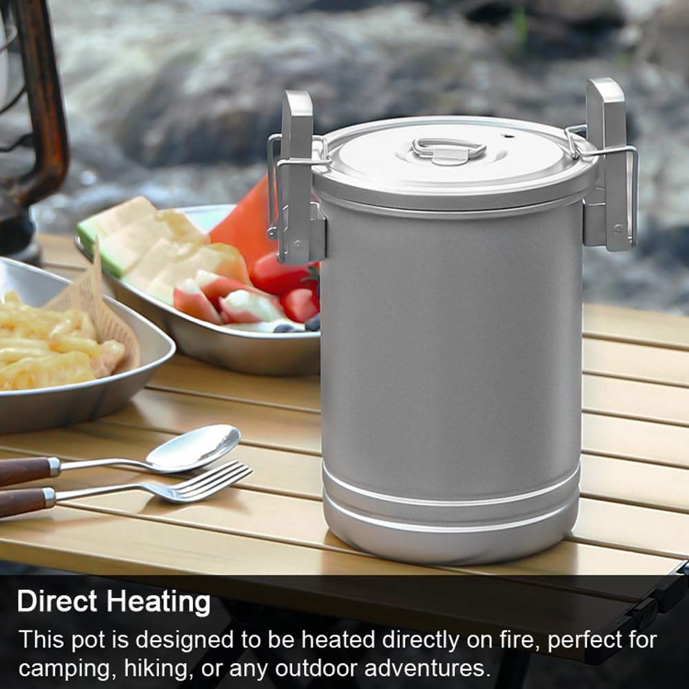 Sonew direct-fire ready camping pot demonstrates easy heat on camp stoves or fires.