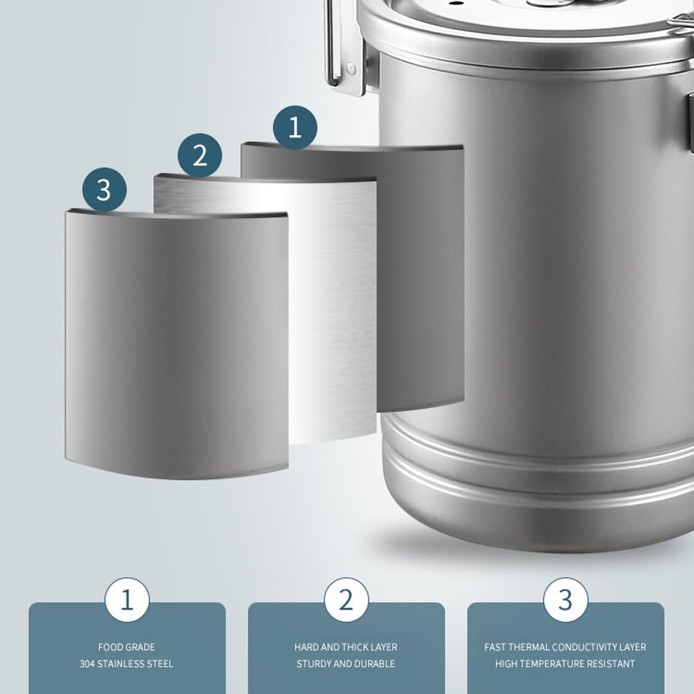 Sonew stainless steel outdoor pot highlights durable construction for long-lasting camping meals.