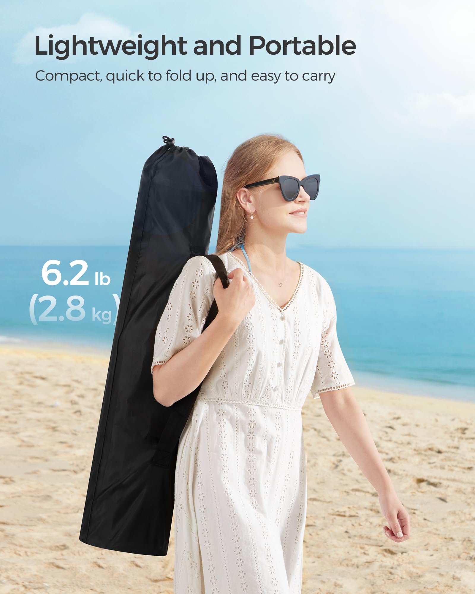 SONGMICS camping chair folds compactly for travel and storage.