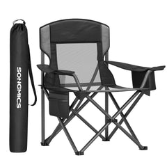 SONGMICS camping chair with cooler bag for convenient drinks storage during outdoor events