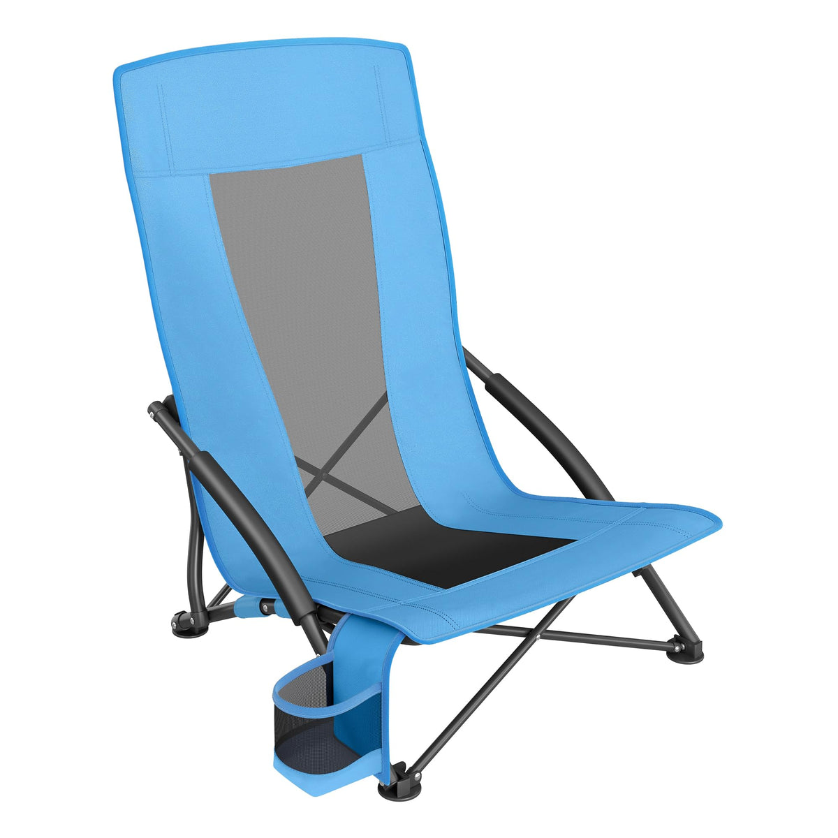 SONGMICS camping chair with high backrest offers comfortable support outdoors.