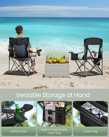 SONGMICS camping chair sturdy steel tubes and X-frame provide strong stability