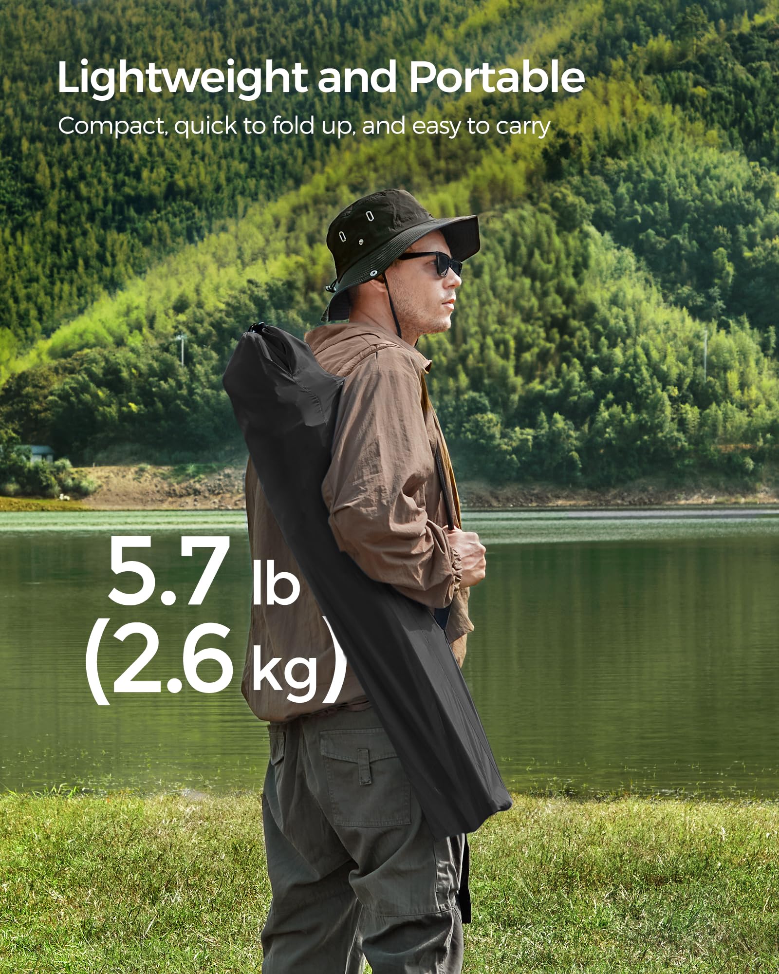 SONGMICS chair by the river lets you fish or relax comfortably.