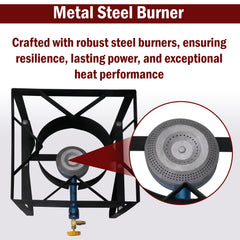 Sonret compatible with large pots perfect for boiling and frying outdoors.