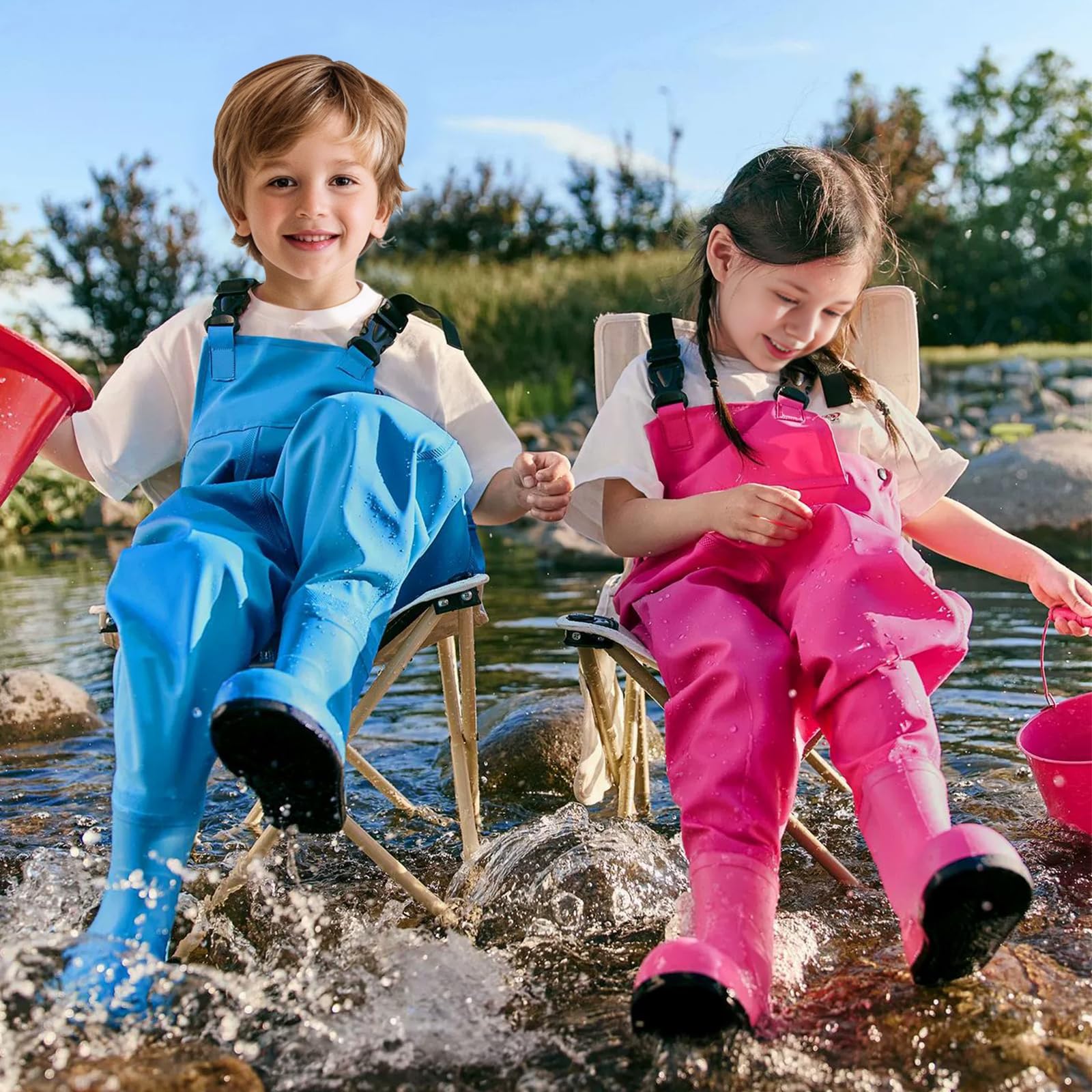 SooGree Kids Chest Waders kid-friendly fit helps easy dressing and movement.