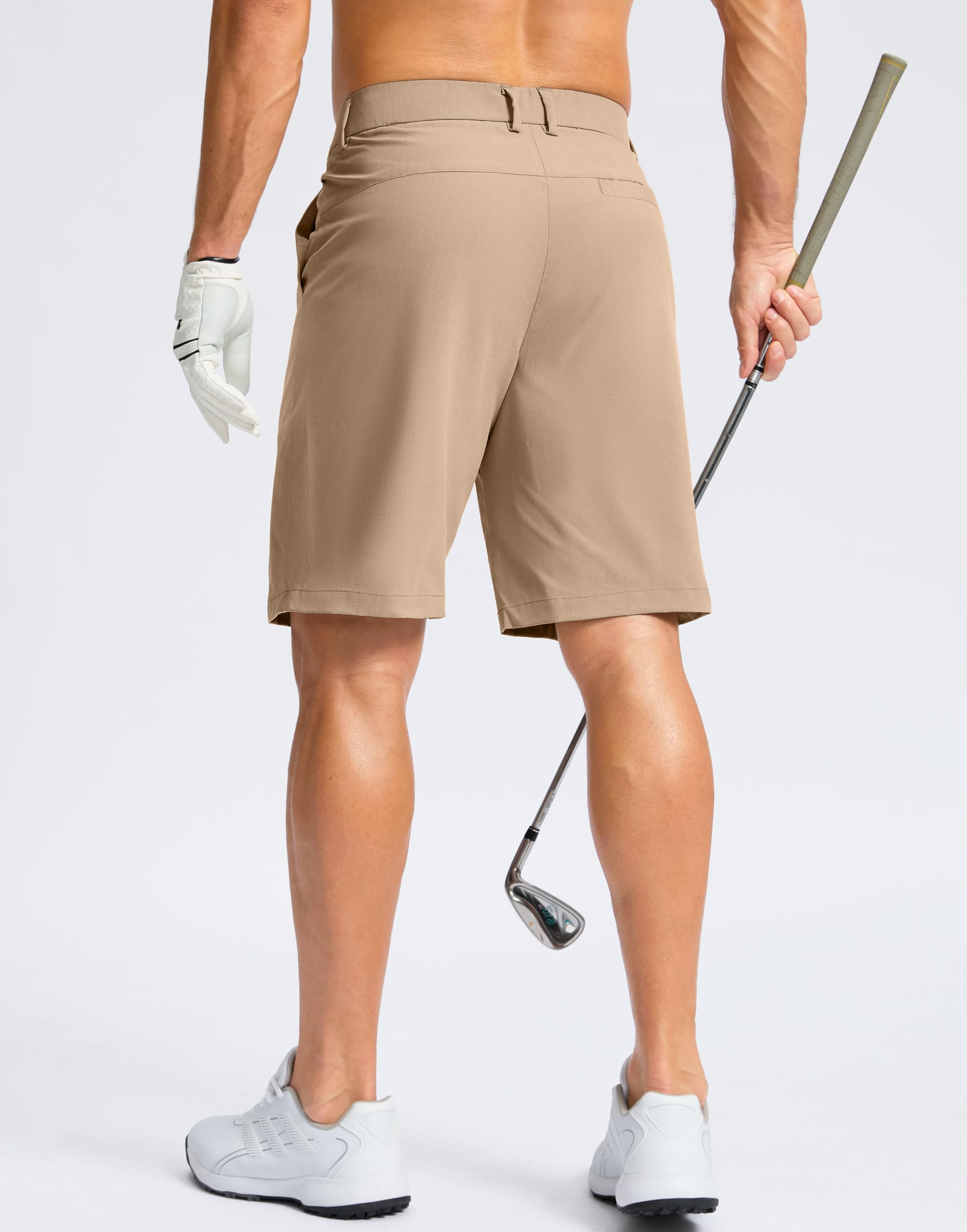 Soothfeel men's casual shorts side view showing flexible fit for active movement