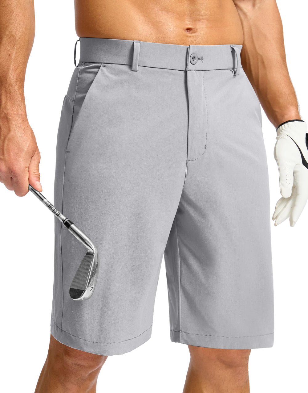 Soothfeel men's golf shorts 7inch flat-front for unrestricted greens movement.