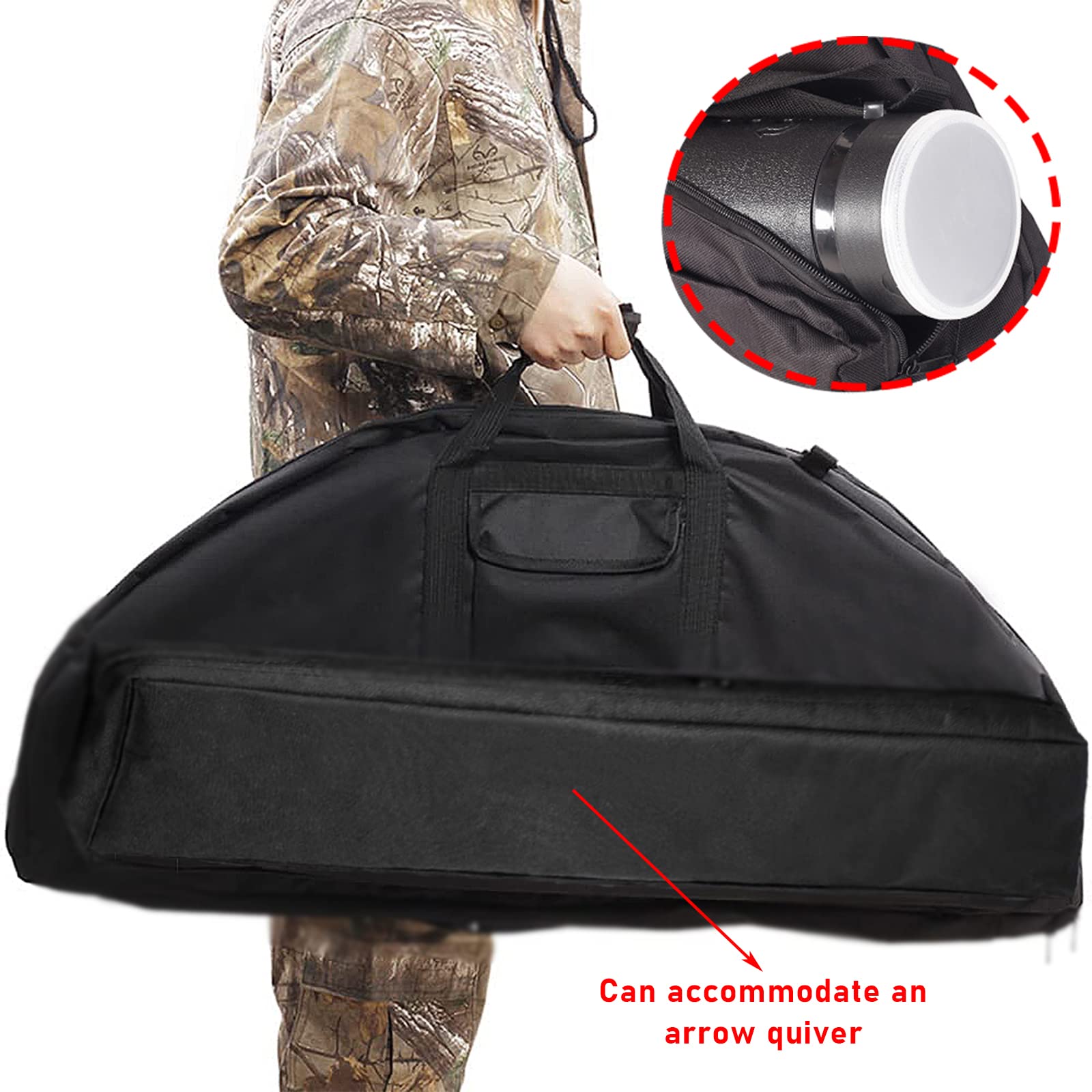 SOPOGER bow case 37-4 inch length accommodates bows up to 35.5 inches.