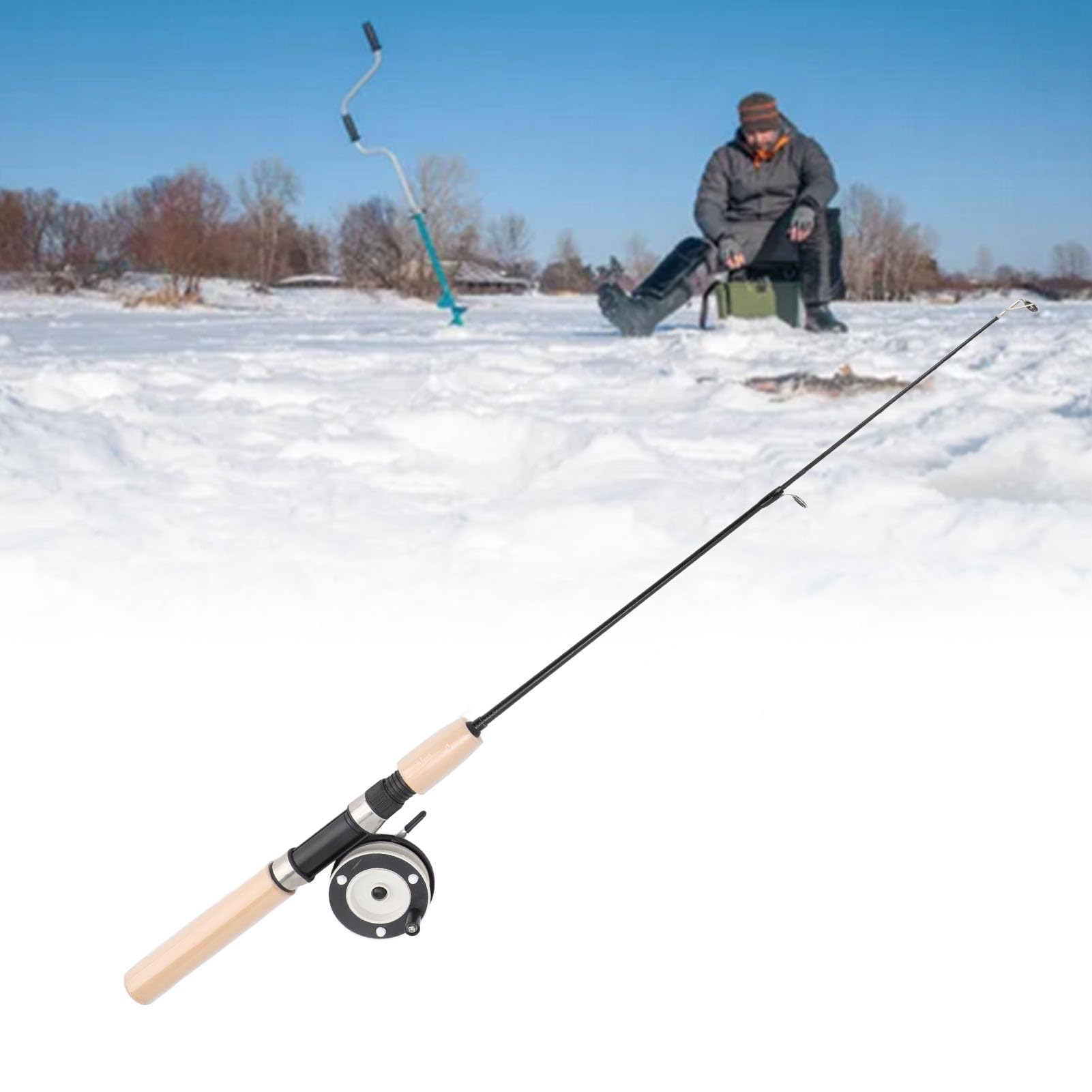 Sorandy compact spinning ice fishing combo ready to pack.