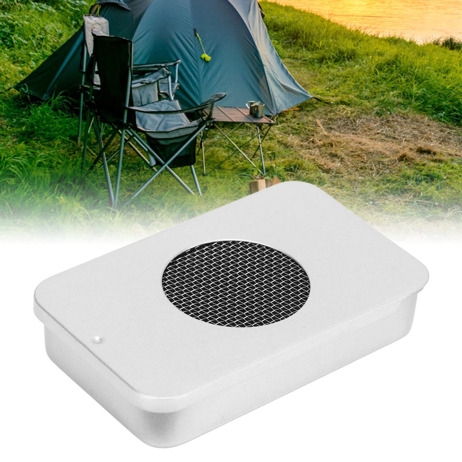 Sorandy mini-alcohol stove assembled with burner lit for demonstration.