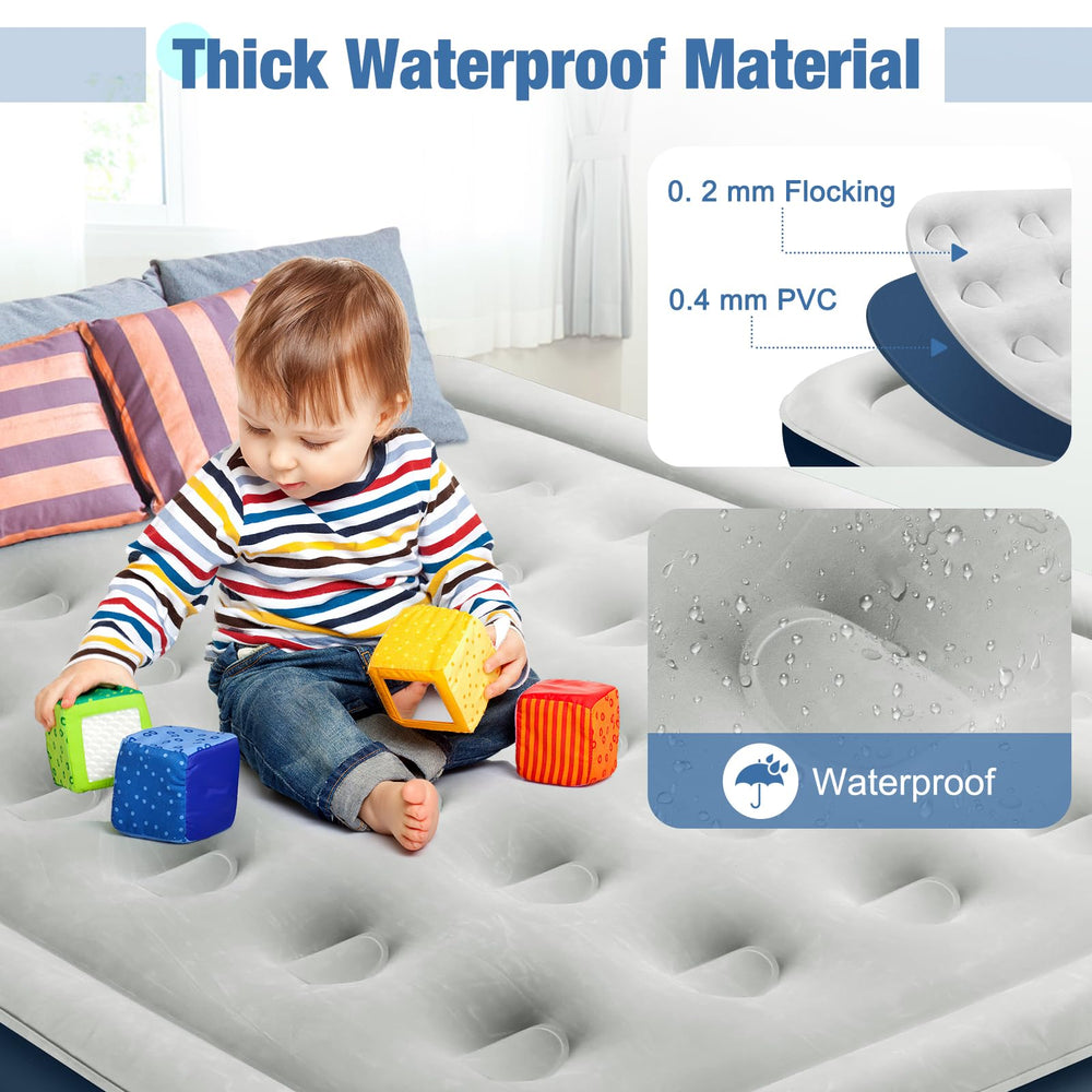 SORHE LIDKO queen air mattress anti-slip bottom stays stable on floors.
