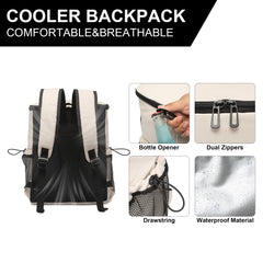 Sorozien backpack cooler organized compartments, fits food, drinks, and ice packs.