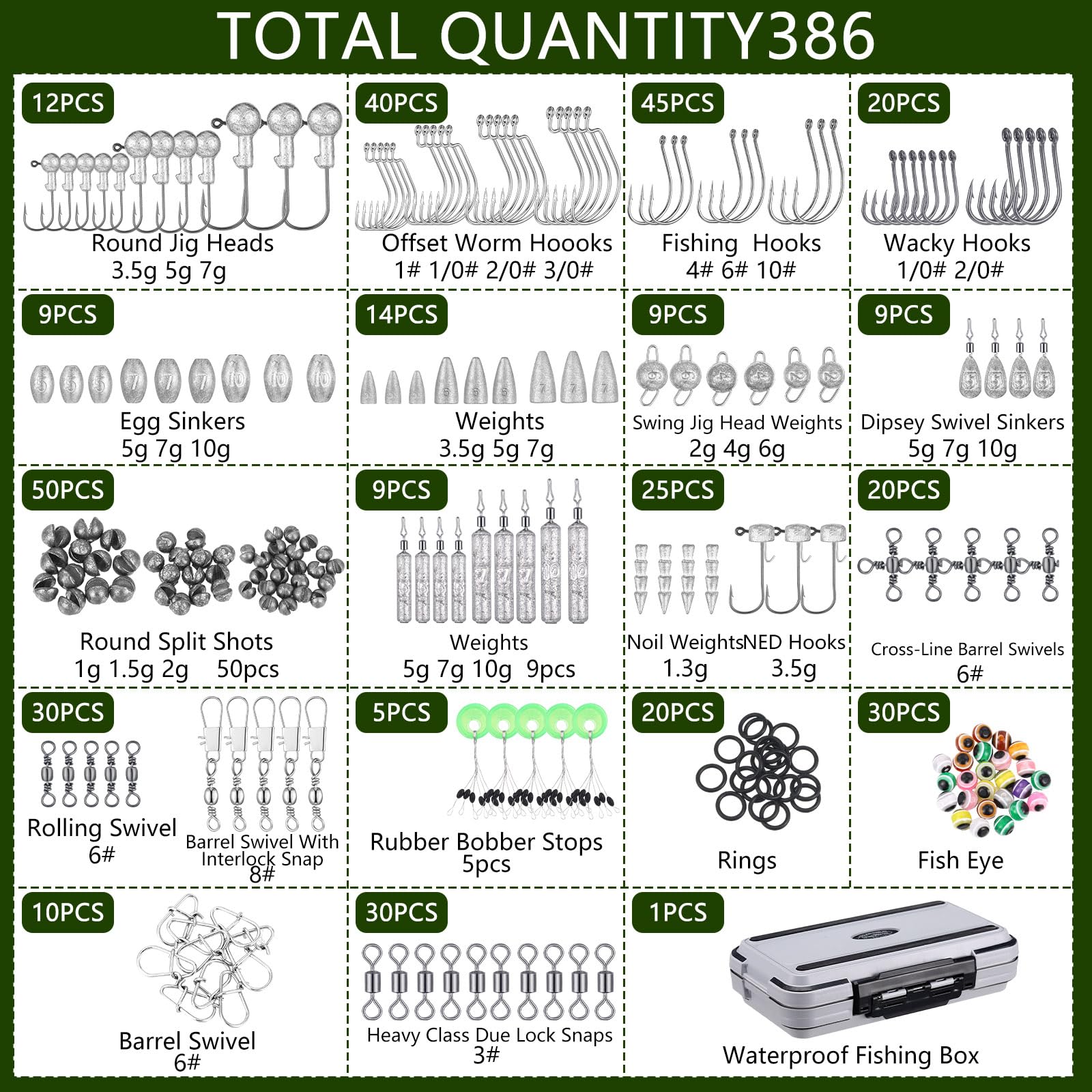 Sosation 397-piece accessories provide comprehensive tools for flexible tackle configurations.