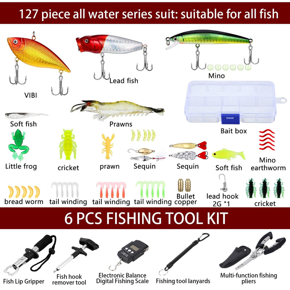 78-piece fishing lure kit with realistic 3D eyes and coatings