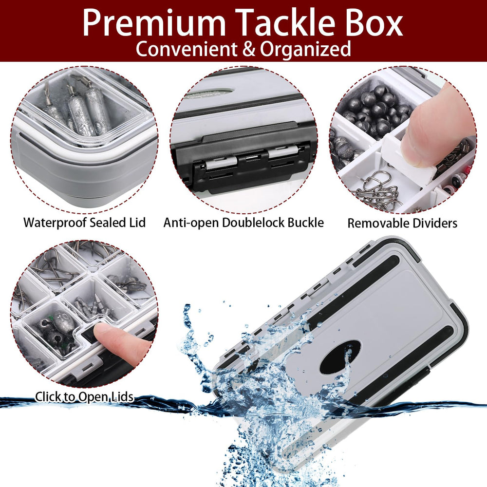 Sosation waterproof tackle box withstands rugged outdoor use and moisture.