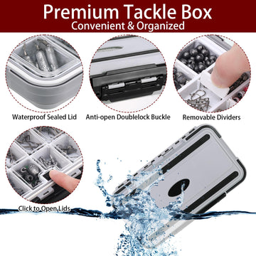 Durable waterproof toolbox with removable dividers and seal