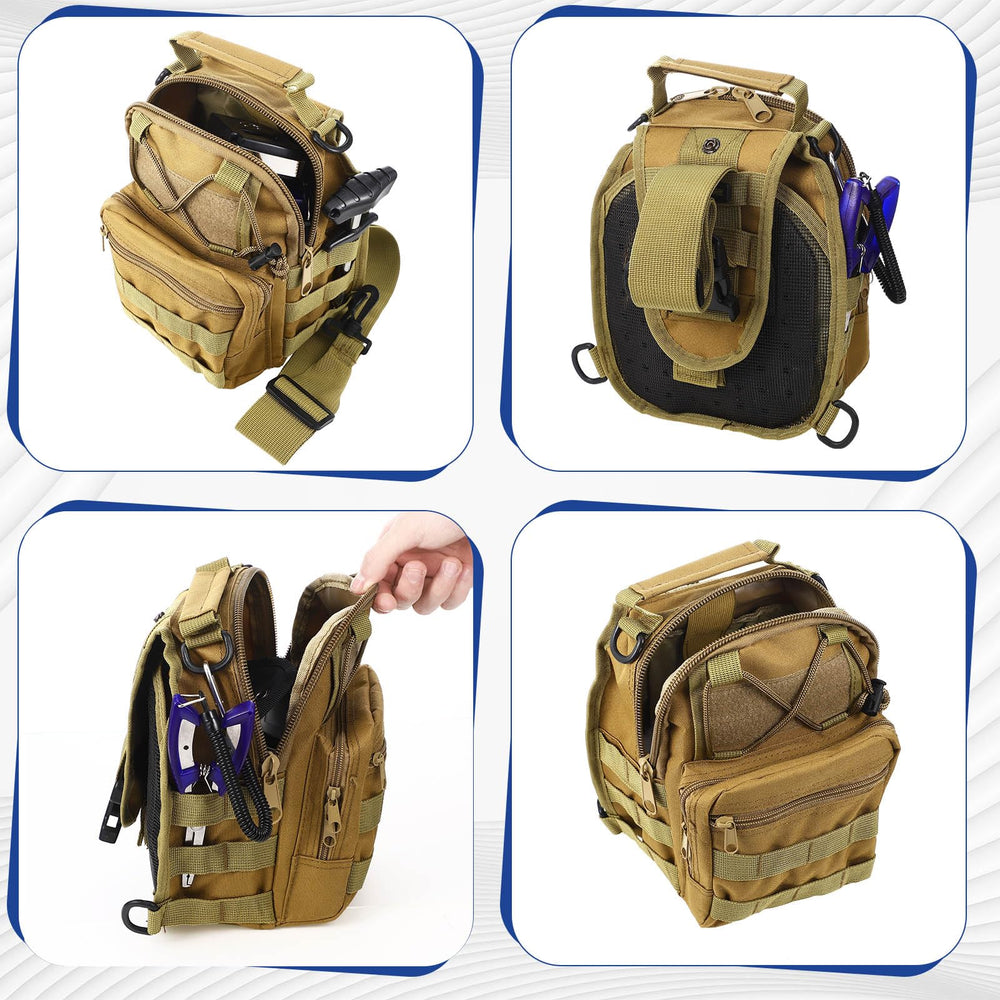 Khaki Sosation fishing backpack with detachable chest bag option