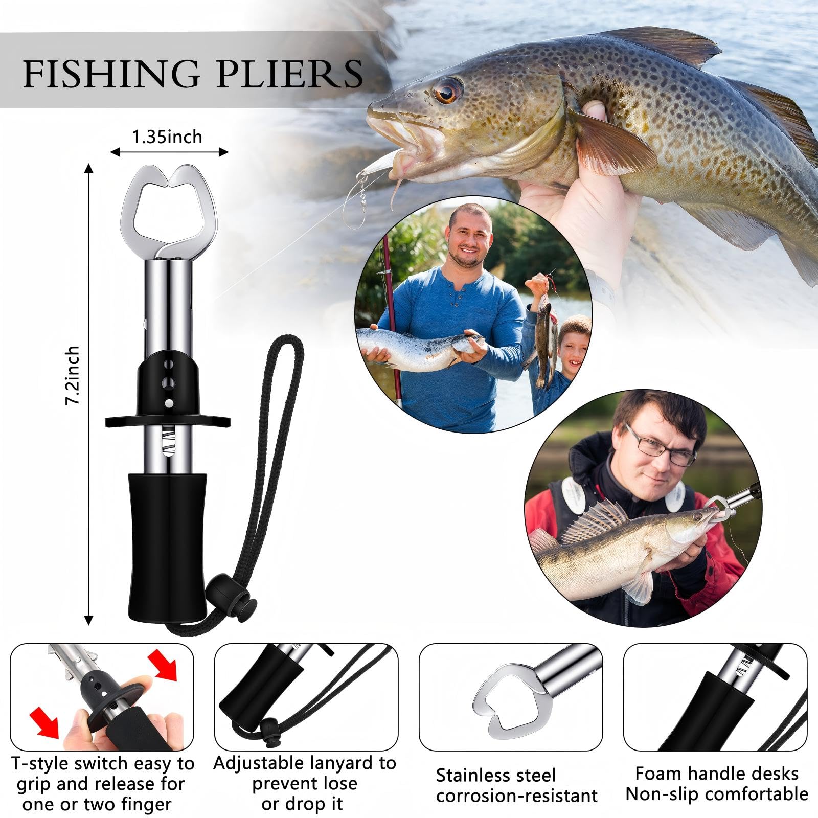 Sosation fishing tool lanyards and sheath keeps pliers secure on deck