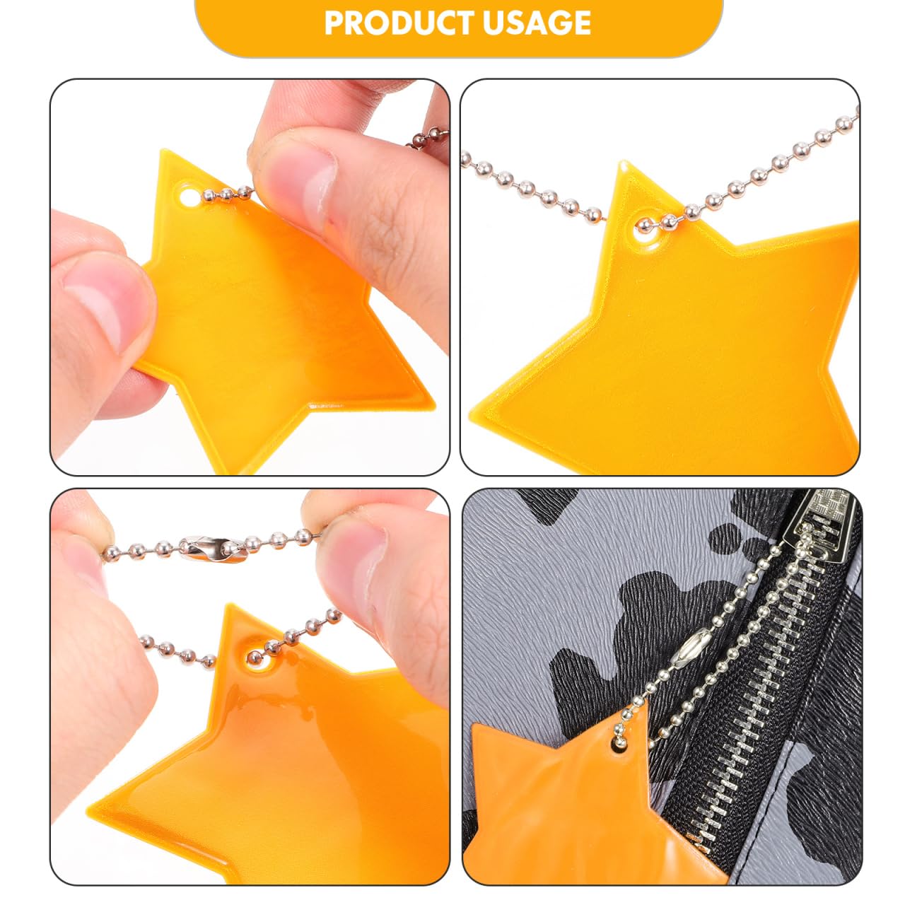 Sosoport reflective star charm shines under streetlights for better night awareness.