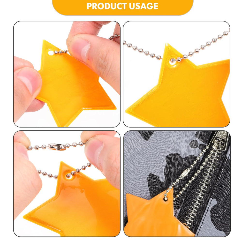 Sosoport reflective star charm shines under streetlights for better night awareness.