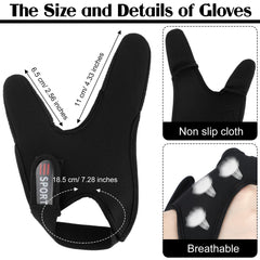 Palm area with non-slip fabric for secure grip