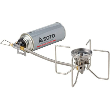 SOTO Fusion ST-330 burner side view shows compact, portable design.