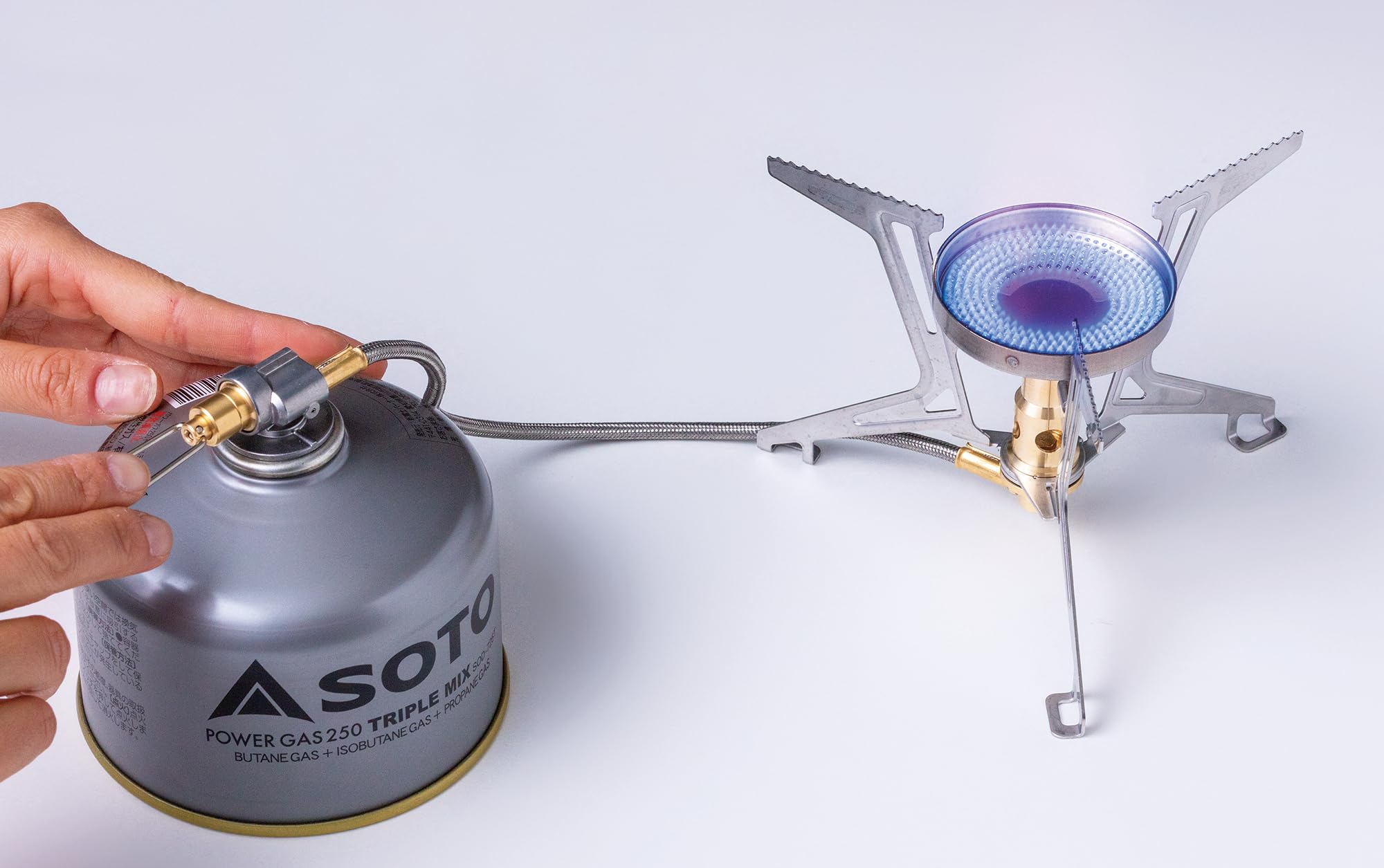 SOTO Fusion Trek pot-stands visible on legs help stable pots and meals.