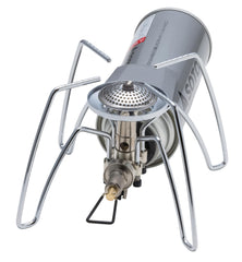 SOTO regulator stove compact design ideal for backpacking and lightweight travel.