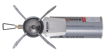 SOTO regulator stove compatible with butane propane blends for flexible fuel.