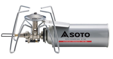 SOTO regulator stove compatible with butane propane blends for flexible fuel.
