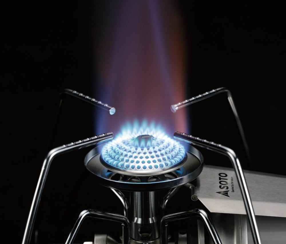 SOTO regulator stove storage pouch included for protection and transport.