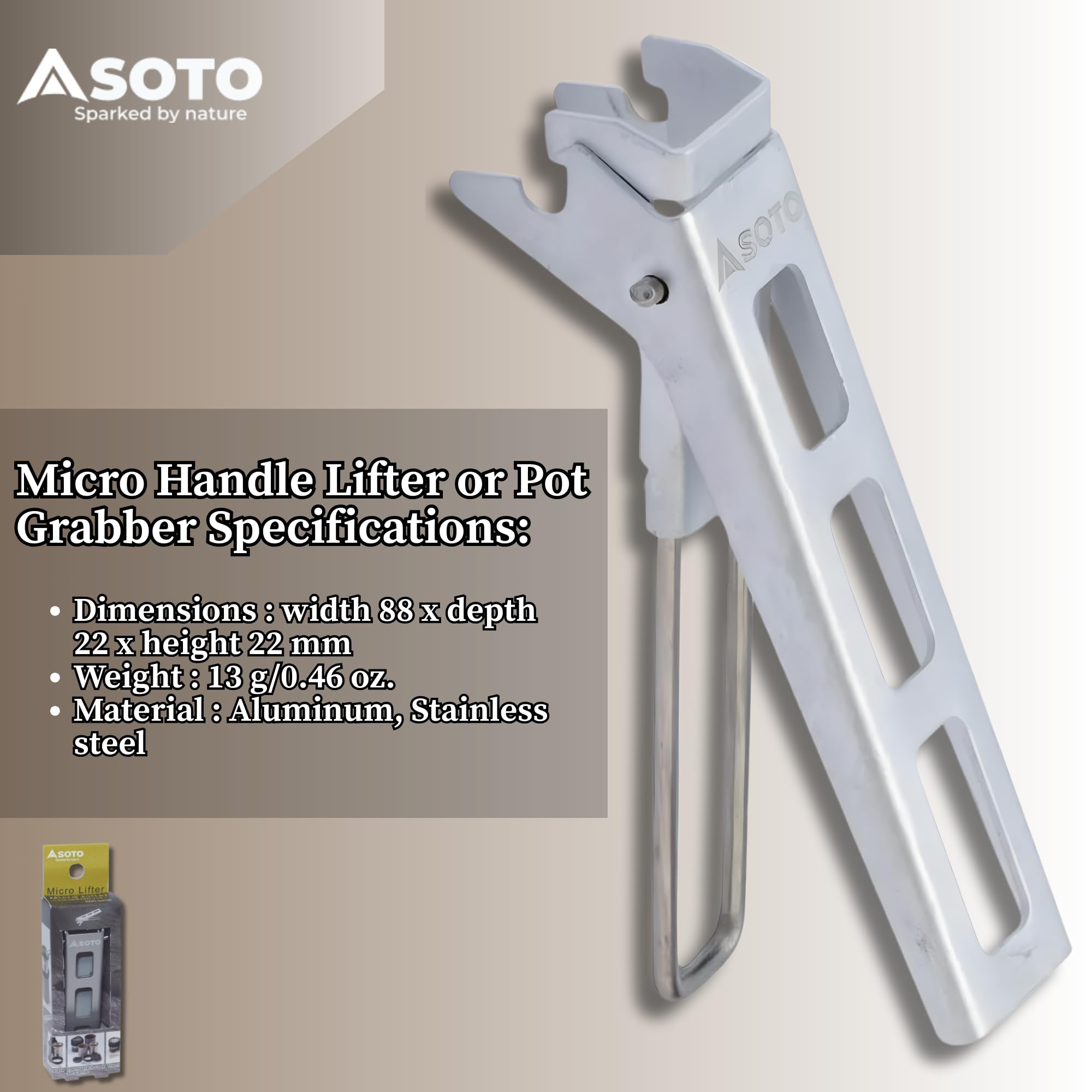 SOTO SOD-5202 travel-ready lifter stores in your cooker