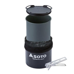 SOTO ThermoLite pot demonstrates compact aluminum design for backpacking meals.