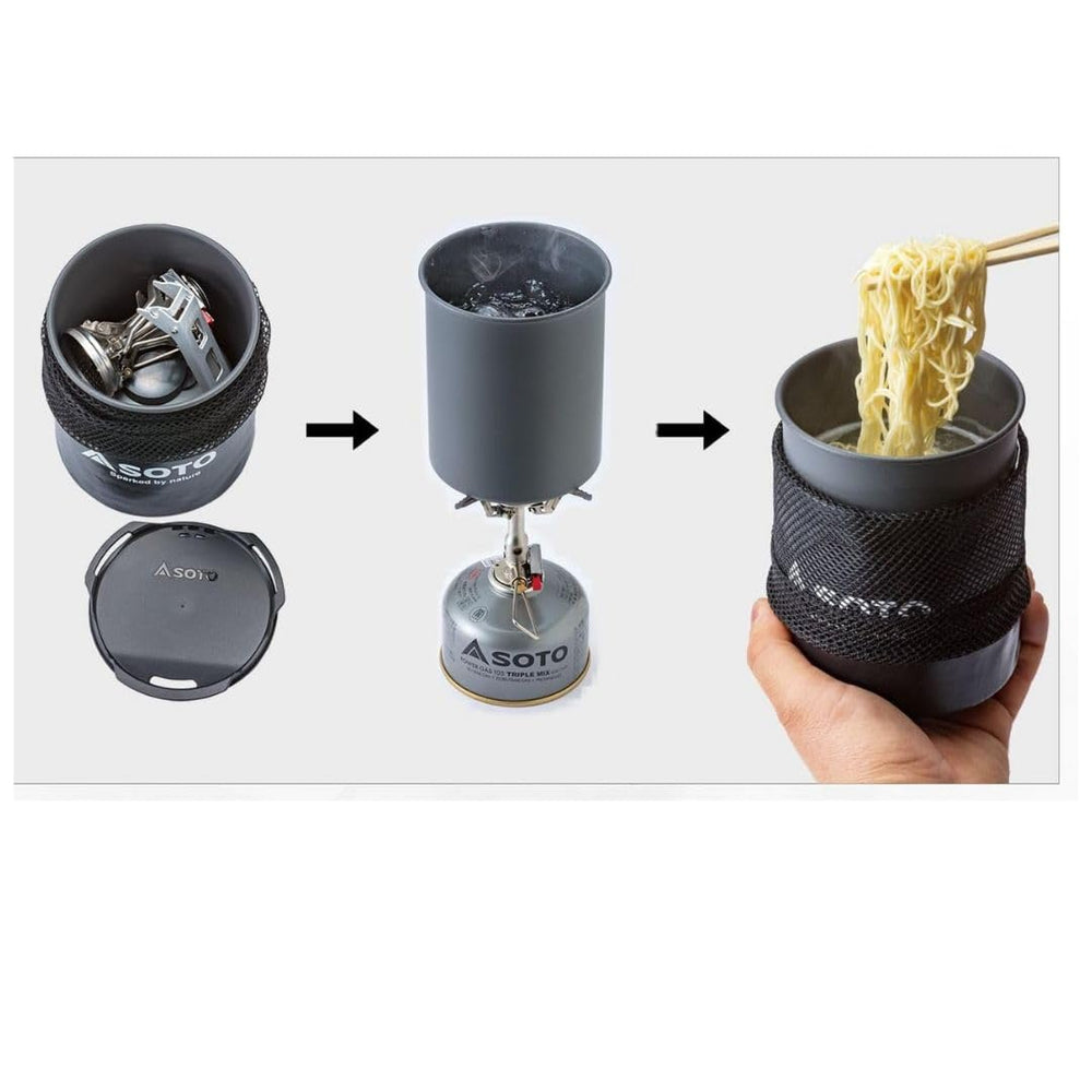 SOTO ThermoLite storage pouch keeps kit organized for hikes and camping.