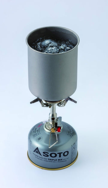 SOTO Thermostack Original Combo titanium 400ml cup offers lightweight durability