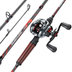 Sougayilang 2-piece 6.9ft baitcasting rod and reel combo – right hand