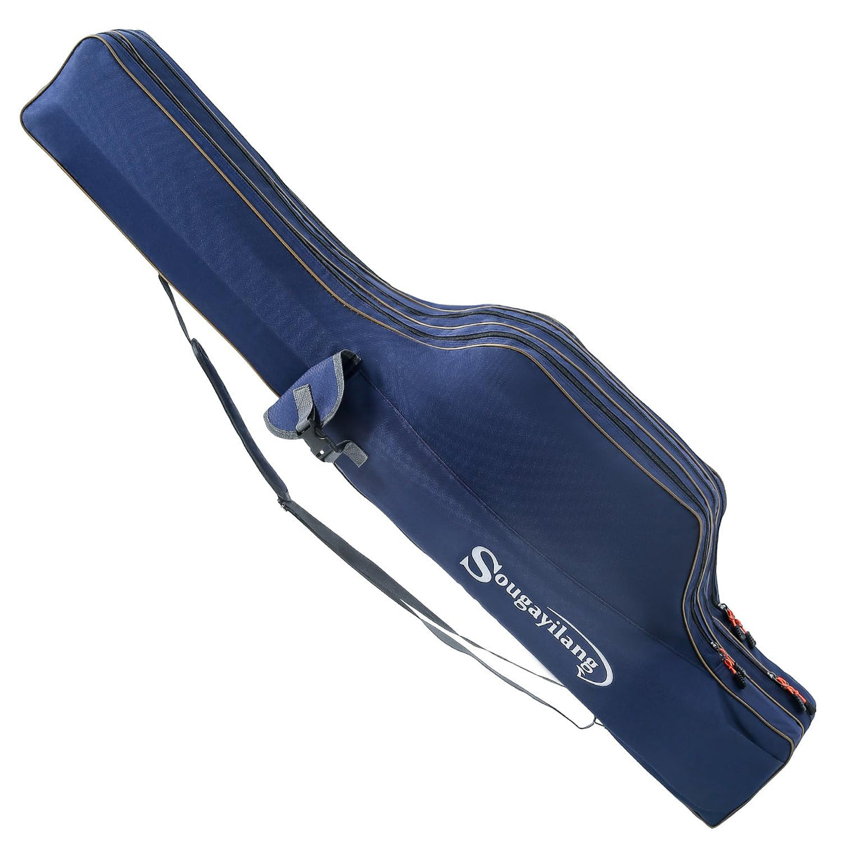 Sougayilang 3-layer rod case in blue front view 135cm