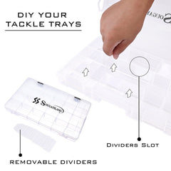 Sougayilang 3600 tackle box removable dividers allow flexible compartments for small parts