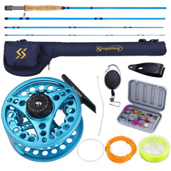 Sougayilang 4-piece 9ft blue fly rod with weight 5