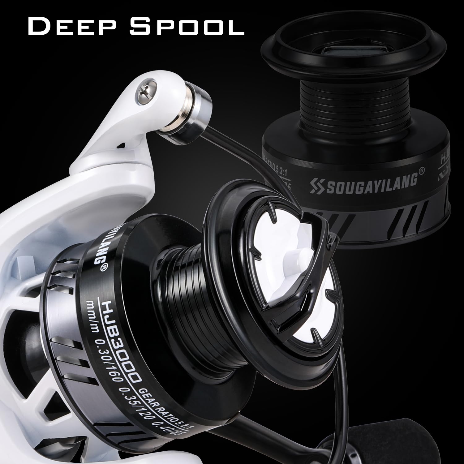 Sougayilang 5.2:1 gear ratio enables quicker retrieves for pressured bites.