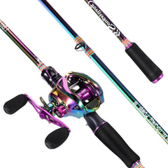 Sougayilang 7' 2-piece fishing rod with left-handed baitcasting reel
