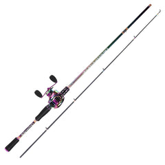 Close-up of rainbow coating on Sougayilang rod and reel