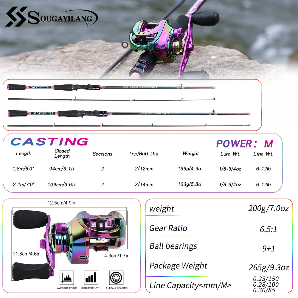 Composite graphite and glass blanks of the Sougayilang fishing rod