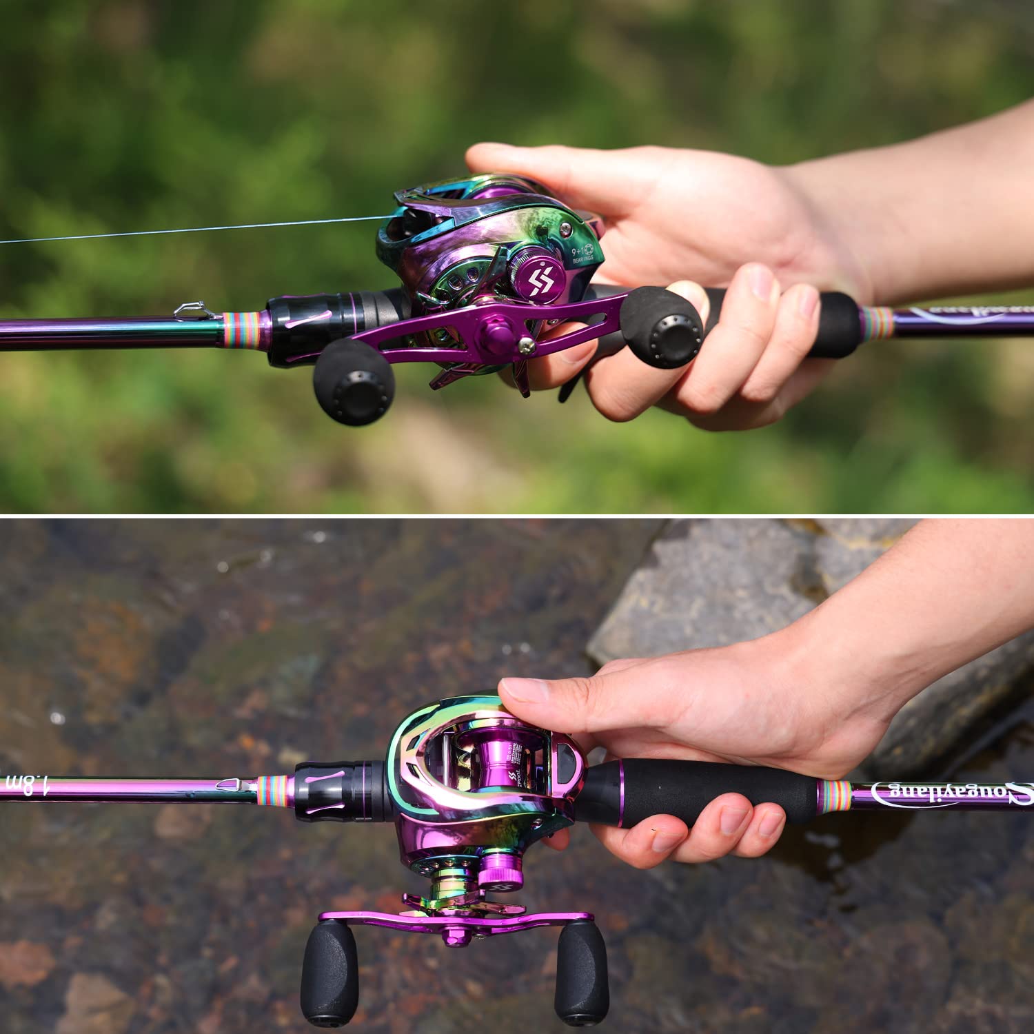Full setup of Sougayilang rod and reel ready for fishing
