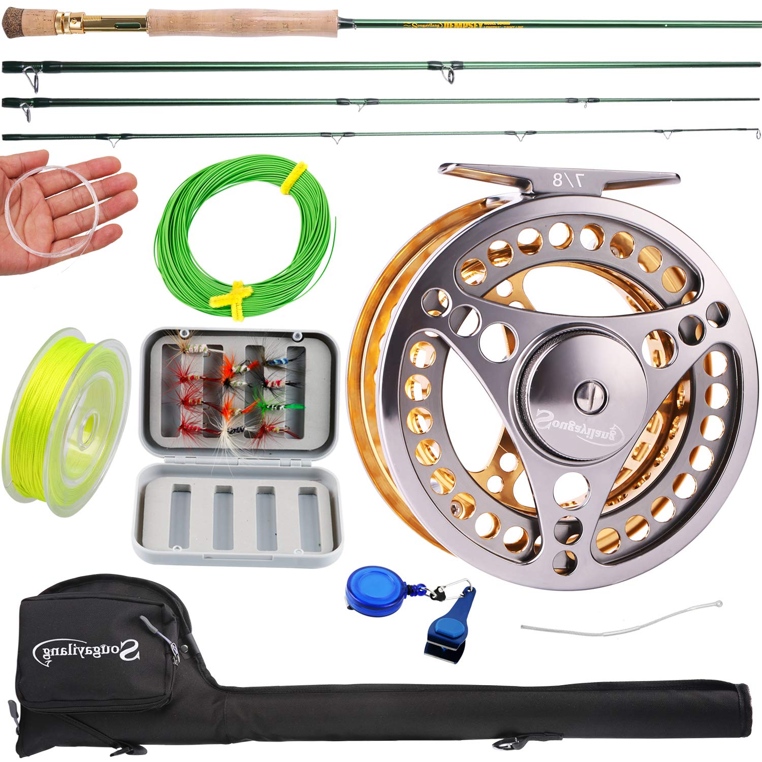 Sougayilang 9ft 4-piece fly rod with cork handle