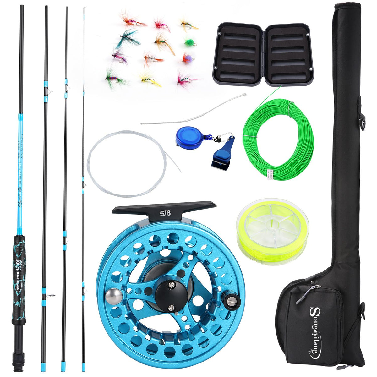 Sougayilang 9ft 5/6wt fly rod in four-piece construction