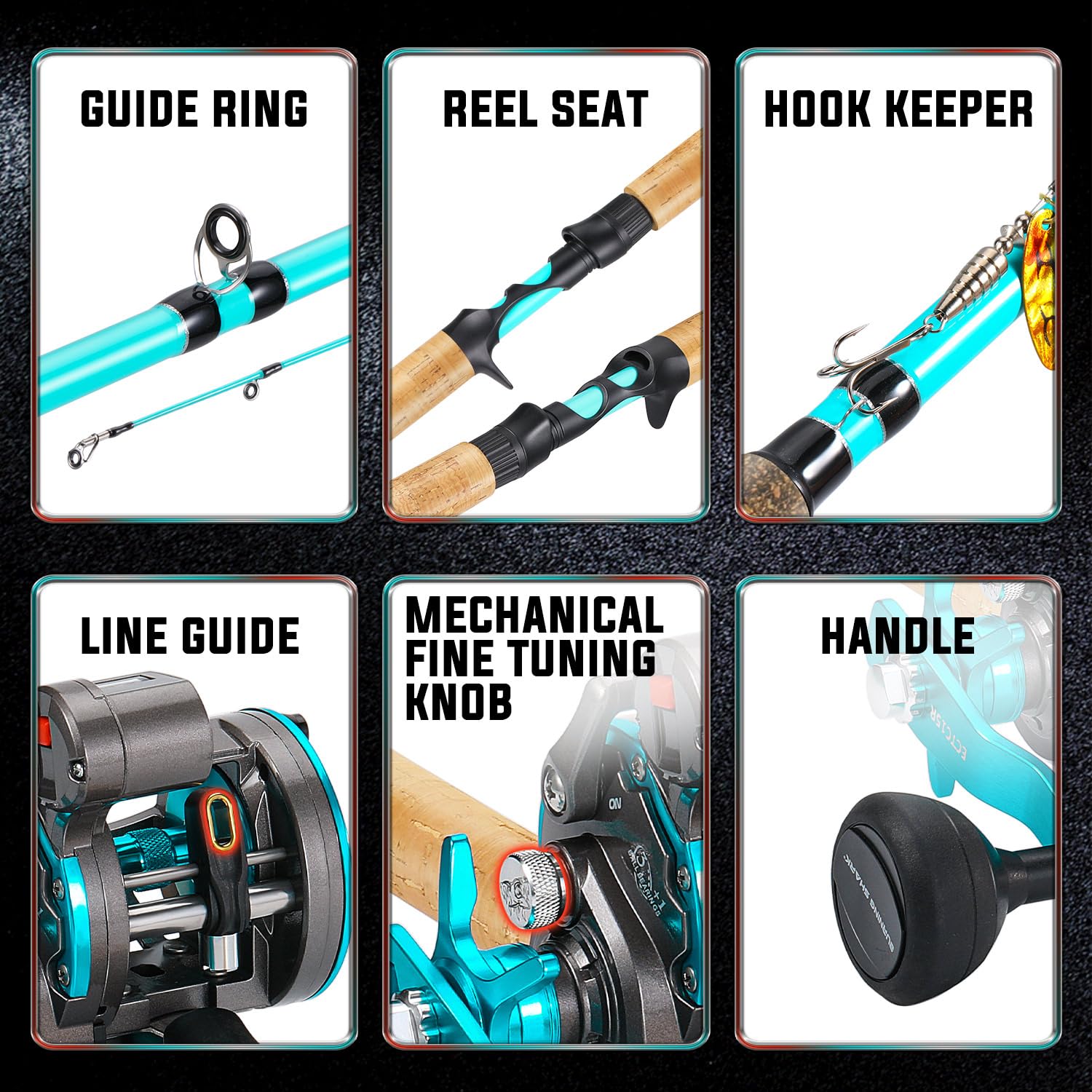 Sougayilang AAA cork handle provides comfortable grip during long angling sessions.