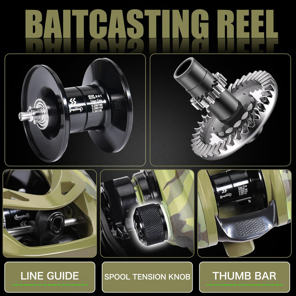 Sougayilang baitcaster sensitivity bite-detect feature helps notice subtle takes.