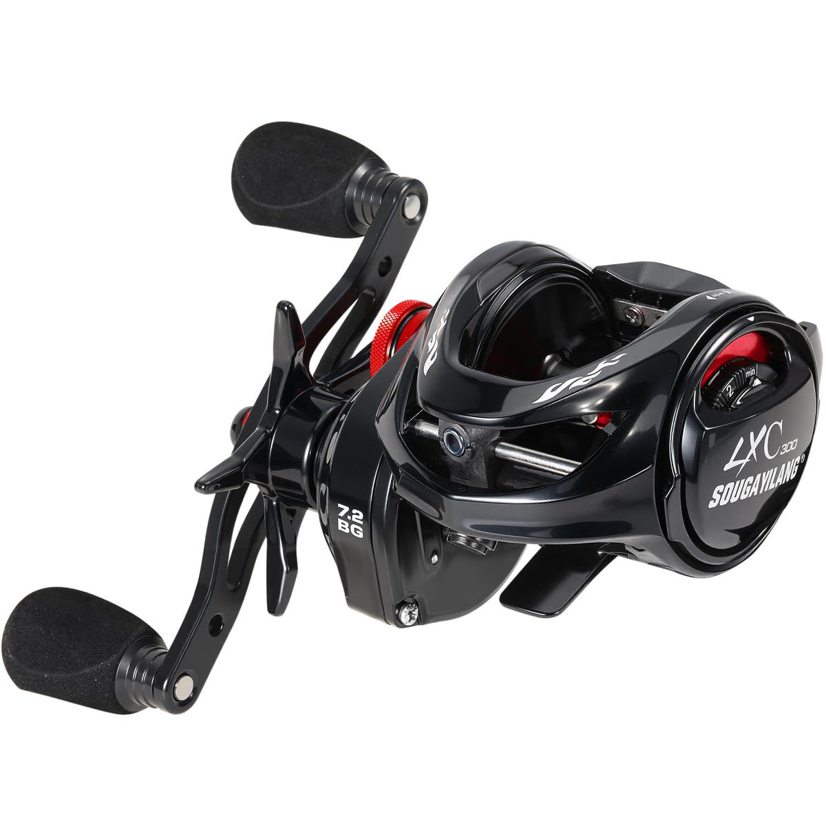 Sougayilang Baitcasting Reel 300 - Red - Right Handed - Front view