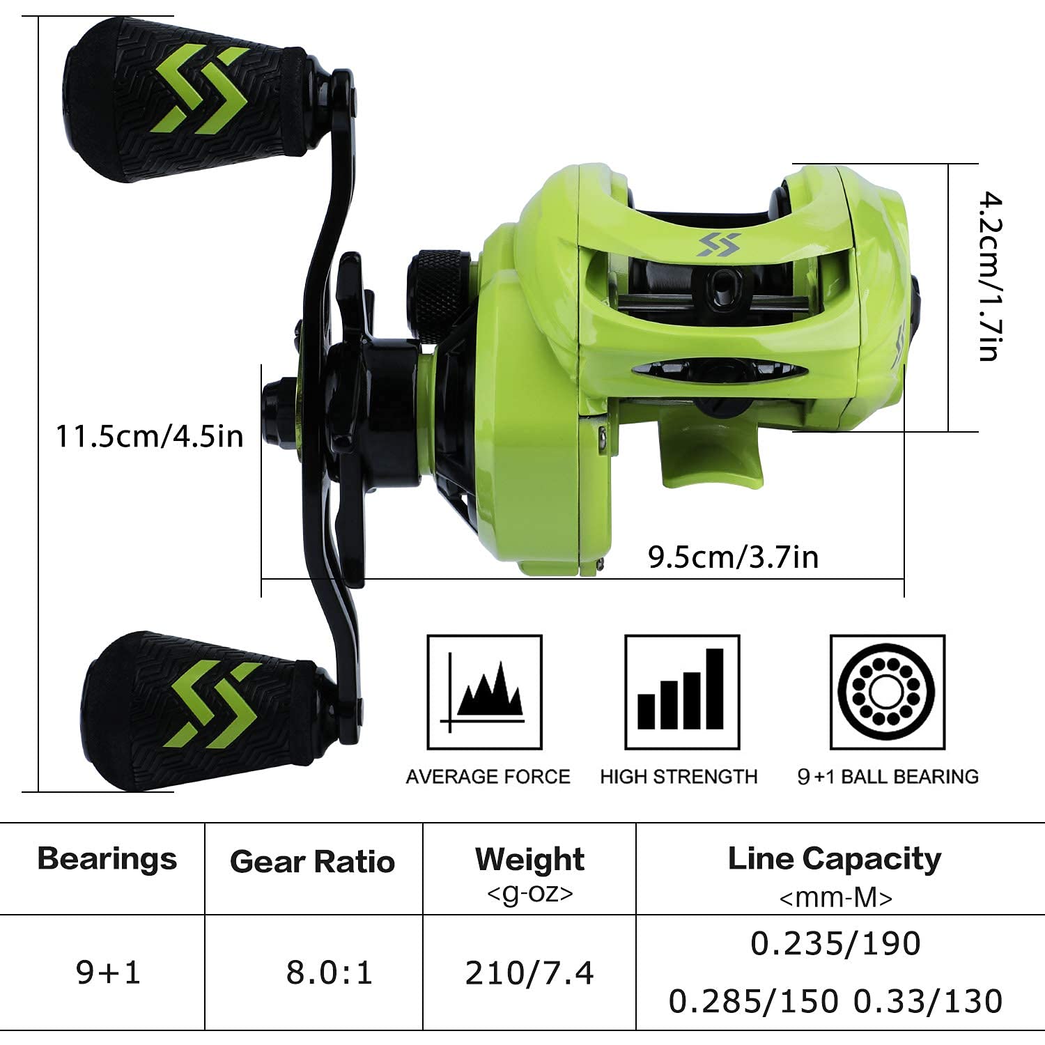Sougayilang baitcasting reel with 9+1 stainless bearings for smooth operation.
